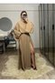 Violet Mink Muslin Fabric Double Slit Skirt Crop Suit - 2