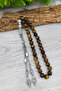 Tiger's Eye Prayer Beads and Bracelet Natural Stone Set 8 mm Bt034 - 3
