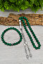 Men's Tightening Malachite Prayer Beads and Bracelet Set 8 mm Bt043