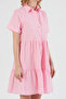 Shirt Collar Button Detailed Sweatshirt Dress - 4