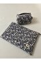 Navy Blue Flower Laptop Case-Pencil Bag Set (10-11-12 Inch) - 4