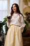 Butter Yellow Duck Linen Single Button Skirt