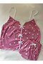 Women's Heart Patterned Shorts Pajama Set - 3
