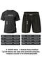 Black Anime Cat T-Shirt Shorts Combination Set - Printed Oversize Crew Neck - 2