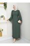Hijab Crepe Self-Belted Handle Wide Dress - 4