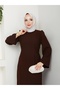 Hijab Crepe Self-Belted Handle Wide Dress - 5