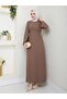 Hijab Crepe Self-Belted Handle Wide Dress - 3