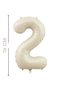 Cream Color 2 Number Giant Foil Balloon 76 cm Birthday Party Decoration - 2