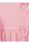 Front Tie Shirt with Elastic Sleeves - Pink - 5