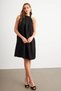 Kelly Women's Black Linen Summer Dress with Hidden Pocket - 5