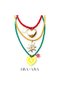 Tropico Trio - Women's Rope Necklace with 3 Hearts, Flowers and Sun Figures - 2