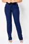 Women Regular Fit Plain Skinny Leg Pants, Navy