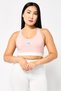 Women Brand Logo Padded Sports Bra, Pink