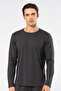 Logo Embroidery, Men's Long Sleeve T-Shirt, Crew Neck, Modal Cotton