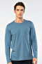 Logo Embroidery, Men's Long Sleeve T-Shirt, Crew Neck, Modal Cotton