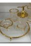 Imported Glass Bathroom Set with 4 Pieces Tray Soap Dish Liquid Soap Dispenser Set - 4