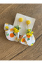 Vacation Style Fabric Colorful Boho Design Yellow Earrings - 2