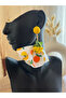 Vacation Style Fabric Colorful Boho Design Yellow Earrings