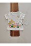 Baby Girl's Summer 2-Piece Set with Ants and Flower Pattern Shorts with Shoulder Clips - 2
