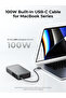 20,000mAh 100W PD Compact Size, Fast Charging Power Bank with Built-in USB-C Cable PB-Y48-GY - 7