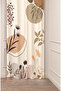 Floral Bohemian Minimalist Leaf Cream Beige Patterned Special Design Digital Printed (Single Wing) Background Curtain