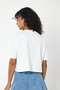 Women's Crew Neck Sun Printed Oversize Crop T-Shirt - 2
