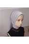 Gray Drapesi with Accessories, Glitter Veil Model, Ready Veil, Ready Shawl, Ready Turban - 3