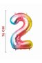 Rainbow Color 2 Number Giant Foil Balloon 76 cm Birthday Party Decoration - 2