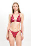 Women's Leather Look Double Spaghetti Wide Triangle Bikini Set 25Sw019St