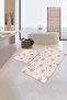Pink Zigzag Floor Gold Snowflakes Special Design 2-Piece Non-Slip Base Bathroom & Kitchen Mat Set - 2