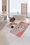 Abstract Colorful Floor Flower Motif 2-Piece Non-Slip Base Bathroom & Kitchen Mat Set