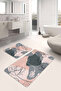 Powder Floor Bohemian Motif 2-Piece Non-Slip Base Bathroom & Kitchen Mat Set - 3
