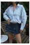 Mink Striped Tassel Detailed Linen Shirt - 3