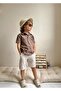 Leaf Printed T-Shirt Linen Shorts Boys Set - 3