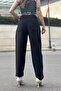 Women's Black Cashmere Mom Classic Trousers with 5 Pockets 700-3448 - 5