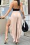 Women's Beige Ruffled Slit Low-Cut Belmando Shalwar Trousers 700-3635 - 3