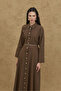 Linen Shirt Dress Light Brown - 2