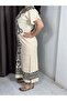 Beige Black Patterned Summer Long Dress – Comfortable Fit, Lightweight Fabric, Stylish Daily Wear - 2