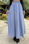 Women's Blue Elastic Casual Skirt - 700-3676 - 7