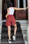 Women's Burgundy Shorts - 700-Ss-7094 - 5