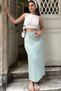 Women's Mint Ankle Length Elastic Lycra Pencil Skirt - 700-3503