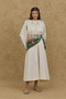 Embroidered Linen Blend Dress Natural - 3