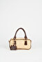 Women's Cedar Wicker Bitter Brown Zipper Closure Handbag and Shoulder Bag with Charm Accessories - 2