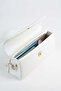 Women's Ferret White Textured Faux Leather Lined Snap Closure Handbag and Shoulder Bag - 5