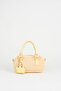 Women's Cedar Wicker Yellow Zipper Closure Handbag and Shoulder Bag with Charm Accessories - 4