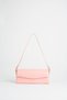 Women's Poppy Pink Textured Faux Leather Lined Snap Closure Handbag and Shoulder Bag - 2
