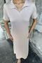 Women's Mink Polo Collar Two-Thread Slit Detailed Sports Wear-Remove Dress - 700-3525 - 3