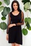 Women's Black Dress with Lace Sleeves - 700-t4006-1140