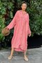 Women's Dusty Rose Oversized Long Loose Linen Shirt Dress - 700-3282 - 2