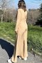 Women's Beige Self-Textured Kupra Crepe Shirt Dress with Pocket and Belt Detail - 700-3576 - 6